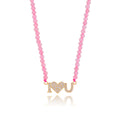 Hebe Love Rose Quartz Bead Choker Necklace