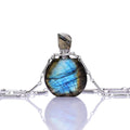 Lisa Healing Crystal Perfume Bottle Necklace Silver